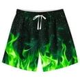 thumbnail image 2 of Cethrio Boys Summer Shorts, Casual Drawstring Holiday Printed Running Shorts Green Size 11-12 T, 2 of 6