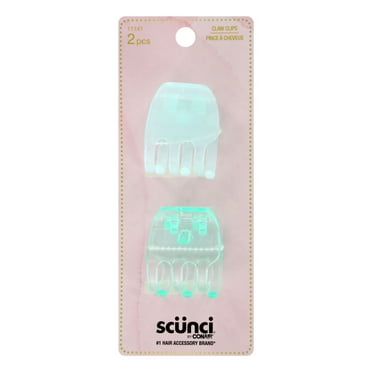 Scunci Claw Hair Clips, Assorted Translucent Colors, Colors will Vary, 2-Pieces