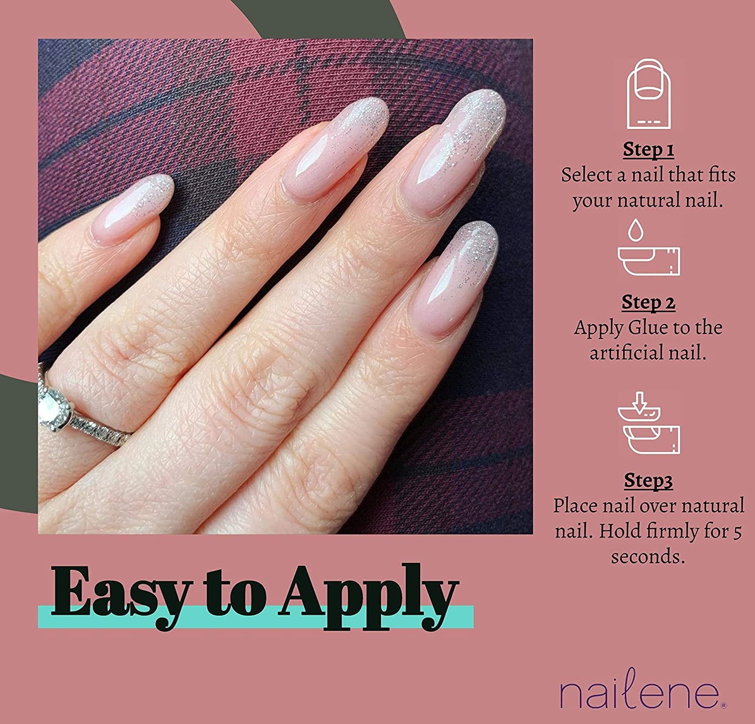 Fing Rs Nailene Full Cover Nails Active Square With Glue 200 Ea Pack Of 3 Walmart Com