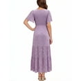 thumbnail image 3 of Xaqiouau Womens Boho Floral Maxi Dress Short Sleeve Casual Summer Long Dress Crew Neck Flowy A Line Beach Vacation Dress, 3 of 7