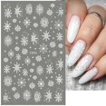 thumbnail image 4 of Calcomanías 3D de copos de nieve para decoración de uñas, diseños navideños blancos, pegatinas autoadhesivas, láminas de Gel de invierno para Año Nuevo, decoraciones LAF895, 4 of 4