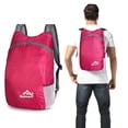 thumbnail image 2 of Mochila plegable para viajes al aire libre, impermeable, para campamento, senderismo, mochilas (rosa roja) Likrtyny  Para estrenar, 2 of 8
