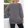 thumbnail image 2 of Camiseta tipo túnica Eytino para mujer, talla grande, manga larga, gris oscuro, 2 of 6
