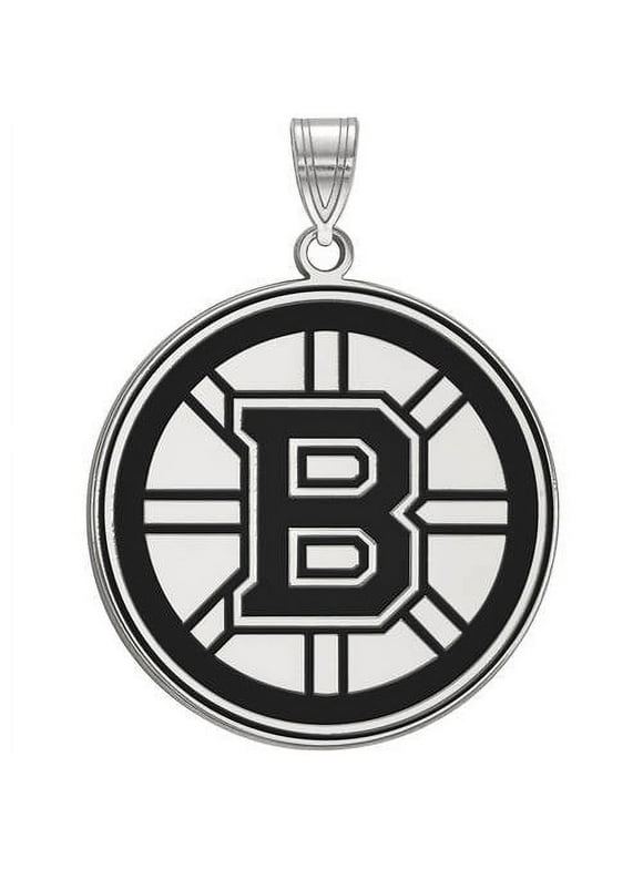 LogoArt Sterling Silver NHL Boston Bruins Extra Large Pendant