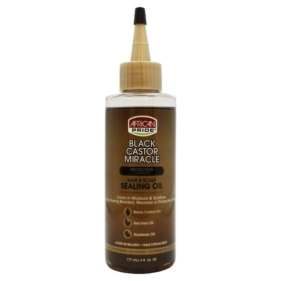 African Pride Black Castor Miracle Hair and Scalp Sealing Oil 6 Oz.