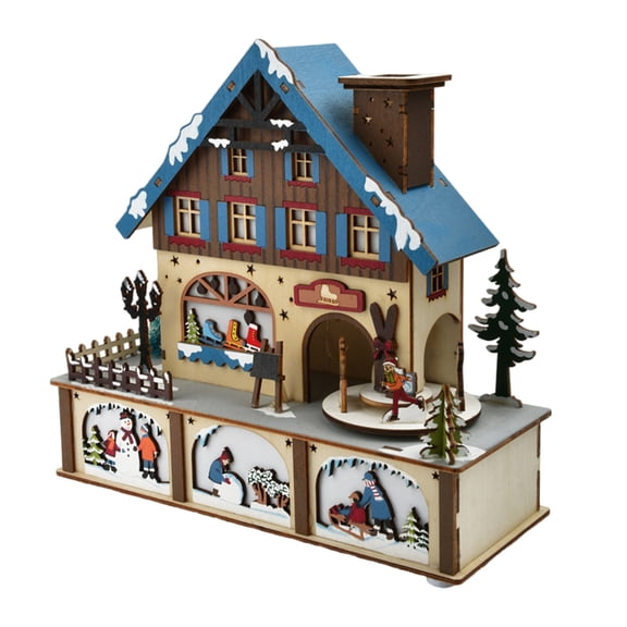 ZPAQI Vintage Musical Box Handmade Wood Music Box for Christmas Holiday Decoration