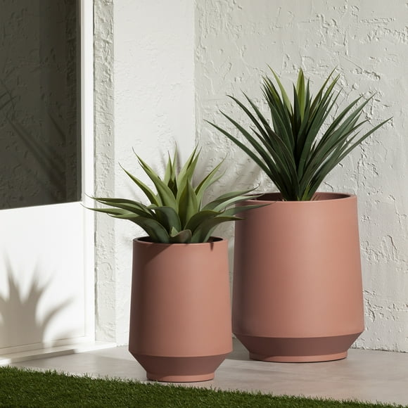 Ensemble de 2 cache-pots, fini Terra Cotta, collection Dalya de Meubles South Shore