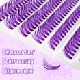 thumbnail image 5 of Segmented false eyelashes, large capacity, natural individual clusters, self-grafting, purple, blue, pink colored lash clusters, 5 of 6