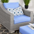 thumbnail image 5 of Side Chair Armchair and Ottoman, Rattan, Wicker, Light Grey Gray Light Blue, Modern Contemporary Urban Design, Outdoor Patio Balcony Cafe Bistro Garden Furniture Hotel Hospitality, 5 of 10