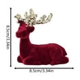 thumbnail image 5 of Christmas Reindeer Tabletop, Red Flocking Deer Hanging Decorations, Indoor Decorative Ornaments for Kitchen Mantle Shelf Office Home Decorations, 5 of 8