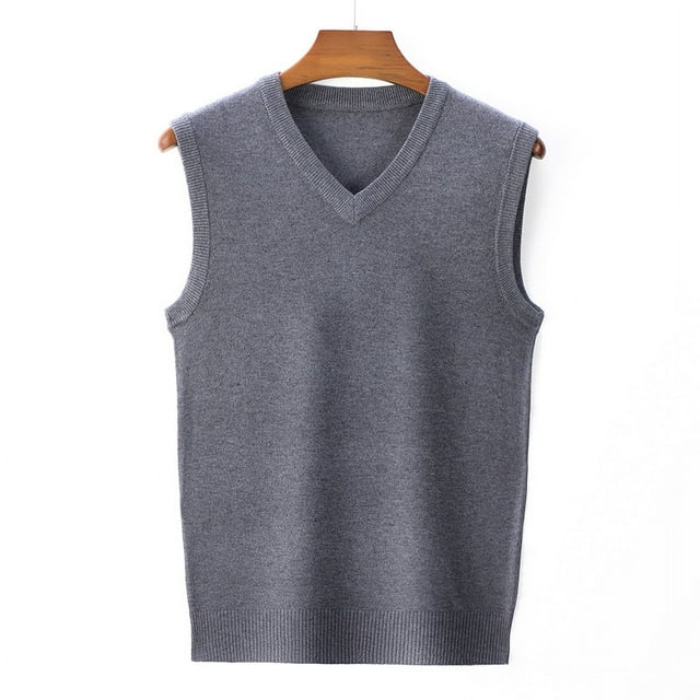 Chaleco exterior de punto de color sólido para otoño e invierno para hombre, suéter de punto informal de moda para hombre