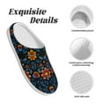 thumbnail image 5 of Lsque Mexican Flower Pattern Womens Comfort Cotton on Scuff With Memory Foam and Anti-skid Sole Slipper-39/40, 5 of 7