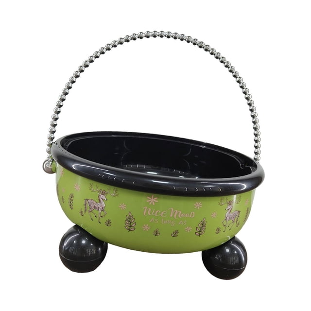 Cuenco decorativo para servir frutas con asa, a prueba de polvo, creativo, con pedestal Verde