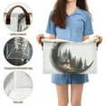 thumbnail image 5 of Yayeee Foldable Storage Basket for Shelves with Handles Waterproof Cloth Bins, Moon House, 5 of 7