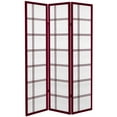 thumbnail image 2 of Oriental Furniture 6 ft. Tall Canvas Double Cross Screen - Rosewood - 3 Panel, 2 of 4