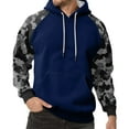 thumbnail image 3 of yuCgh Men's Camouflage Hoodie with Stand Collar, Plus Size Casual Sweatshirt, Button Front Design for Easy Wear and Stylish Layering,Dark Blue L, 3 of 6