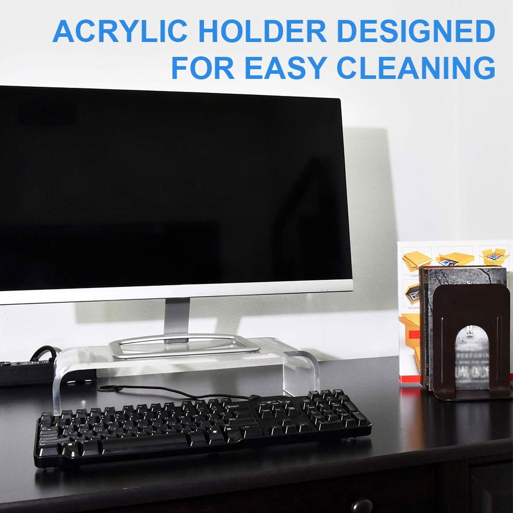 golytefs Acrylic Monitor Stand Clear Monitor Riser Desk Laptop/pc/multimedia Monitor Stand Clear Computer Monitor Stand for Home Office Printer Tv Screen Keyboard Storage
