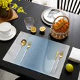 thumbnail image 3 of Blue Grey Ombre Placemats Set of 12, Farmhouse Gradient Minimalist Placemats for Dining Table, Place Mats for Kitchen Tabletop, Waterproof Wipeable Dining Table Mats Set, 3 of 9