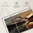 thumbnail image 6 of Elephant Stock Lake At Sunset Wall Art - Horizontal Multi Panel Canvas - 3 Pieceliving Room Wall Decor - Photography Nature Multi Panel - Brown And Gray Decor - 65" x 42", 6 of 8