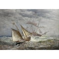 thumbnail image 2 of James Gale Tyler 18x14 Gold Ornate Wood Frame and Double Matted Museum Art Print Titled - American Ships Meet at Sea (1903), 2 of 4