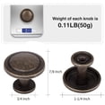 thumbnail image 6 of YIHATA  1-1/4" (31mm) Zinc Alloy Cabinet Knob, Antique Bronze, 12 Pack, 6 of 7