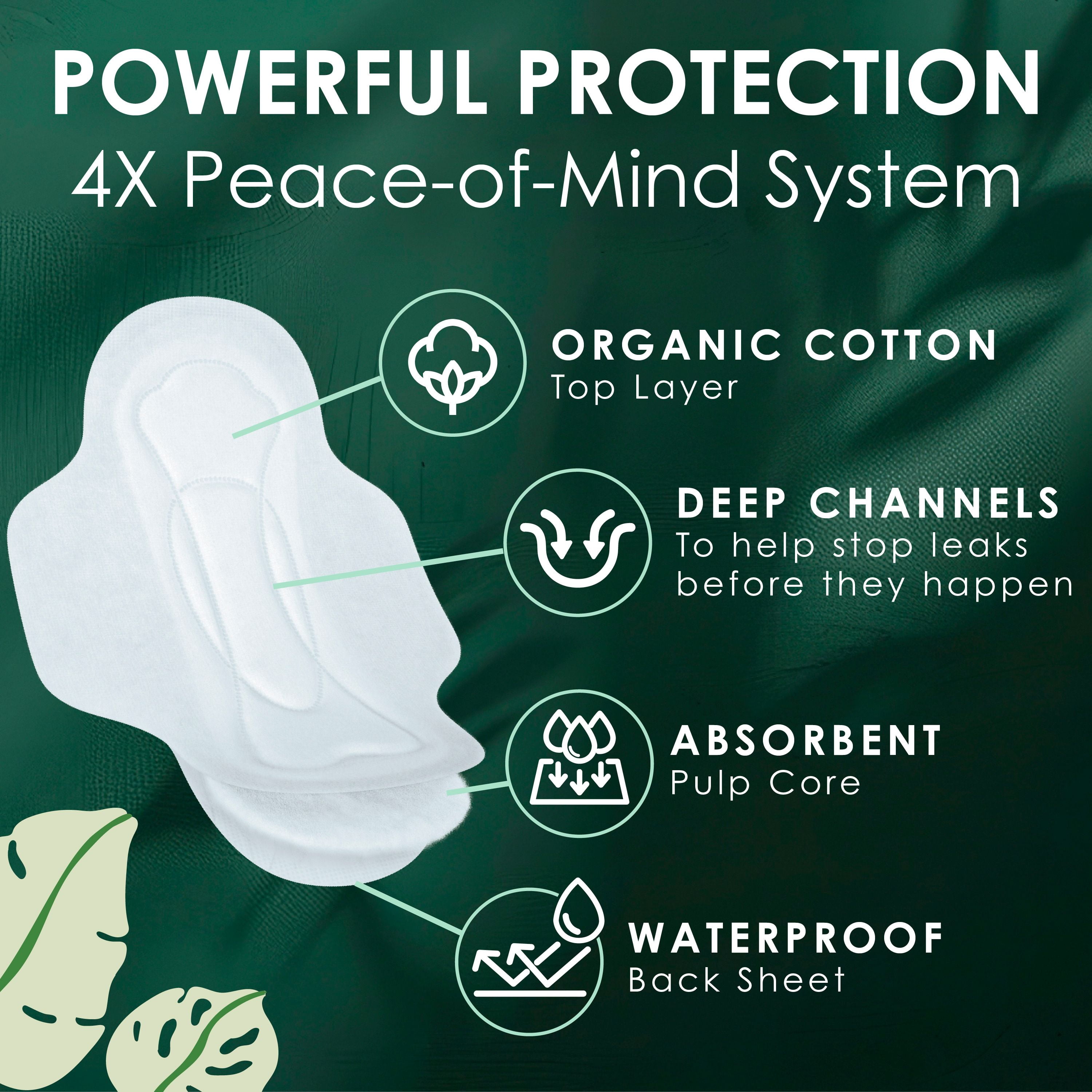 Serviettes menstruelles L. ultraminces pour femmes, degré d’absorption super, voile supérieur en coton biologique, avec ailes 42 Unité