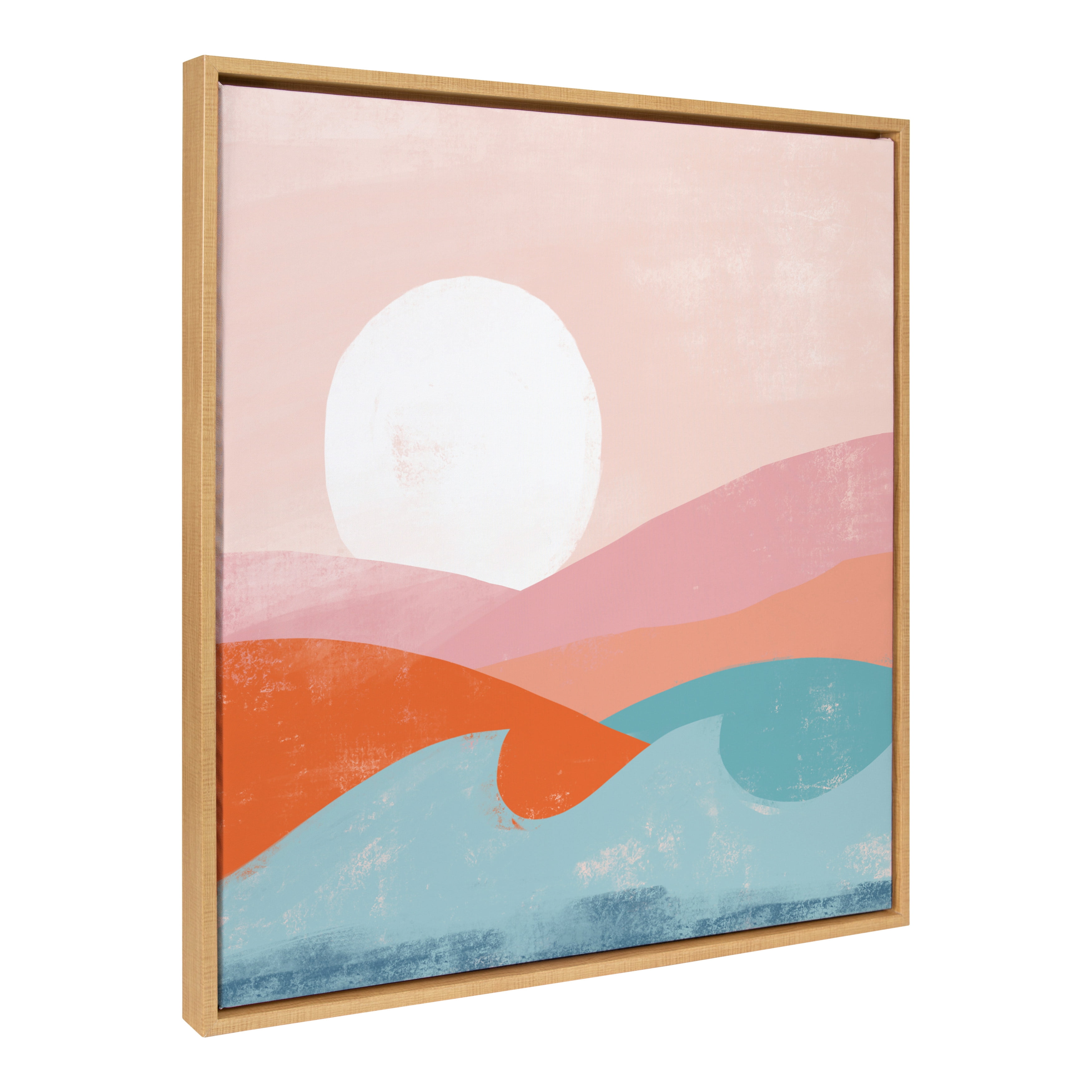 Kate and Laurel Sylvie Endless Summer Framed Canvas By Kate Aurelia Holloway, 30x30 Natural, Calming Wall Art for Bedroom, Living Room, Dining Room or Entryway