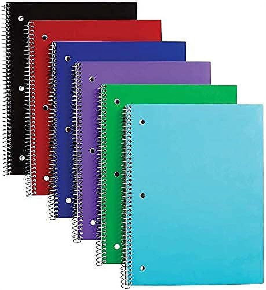 4 books / pack 100 Ct. Quad-Ruled 4-1" Spiral Notebook Assorted color