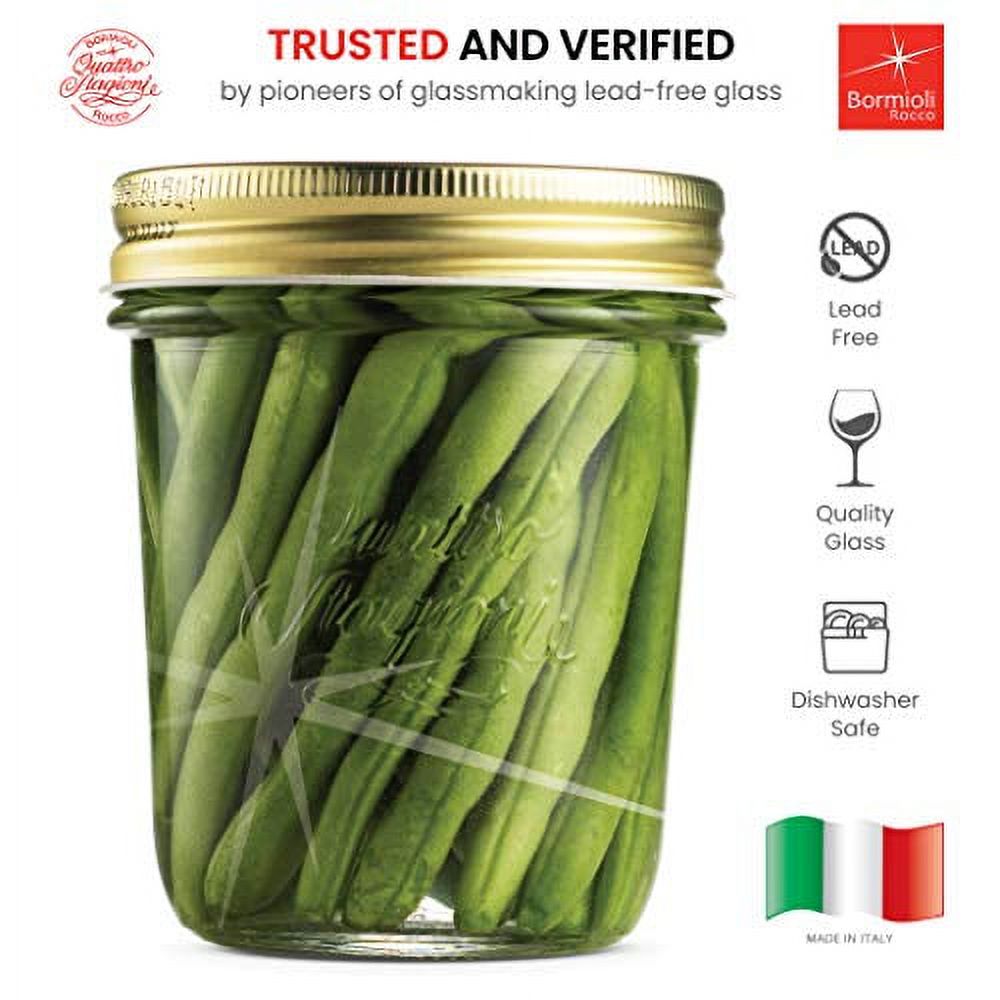 Bormioli Quattro Stagioni Wide Mouth Mason Jars 10  Ounce Glass Jar with Metal Airtight Lid Canning Jar for Jam, Jelly, Honey, Great Pickling, Preserving, Meal Prep, Food Storage, Salad Jar - image 3 of 3