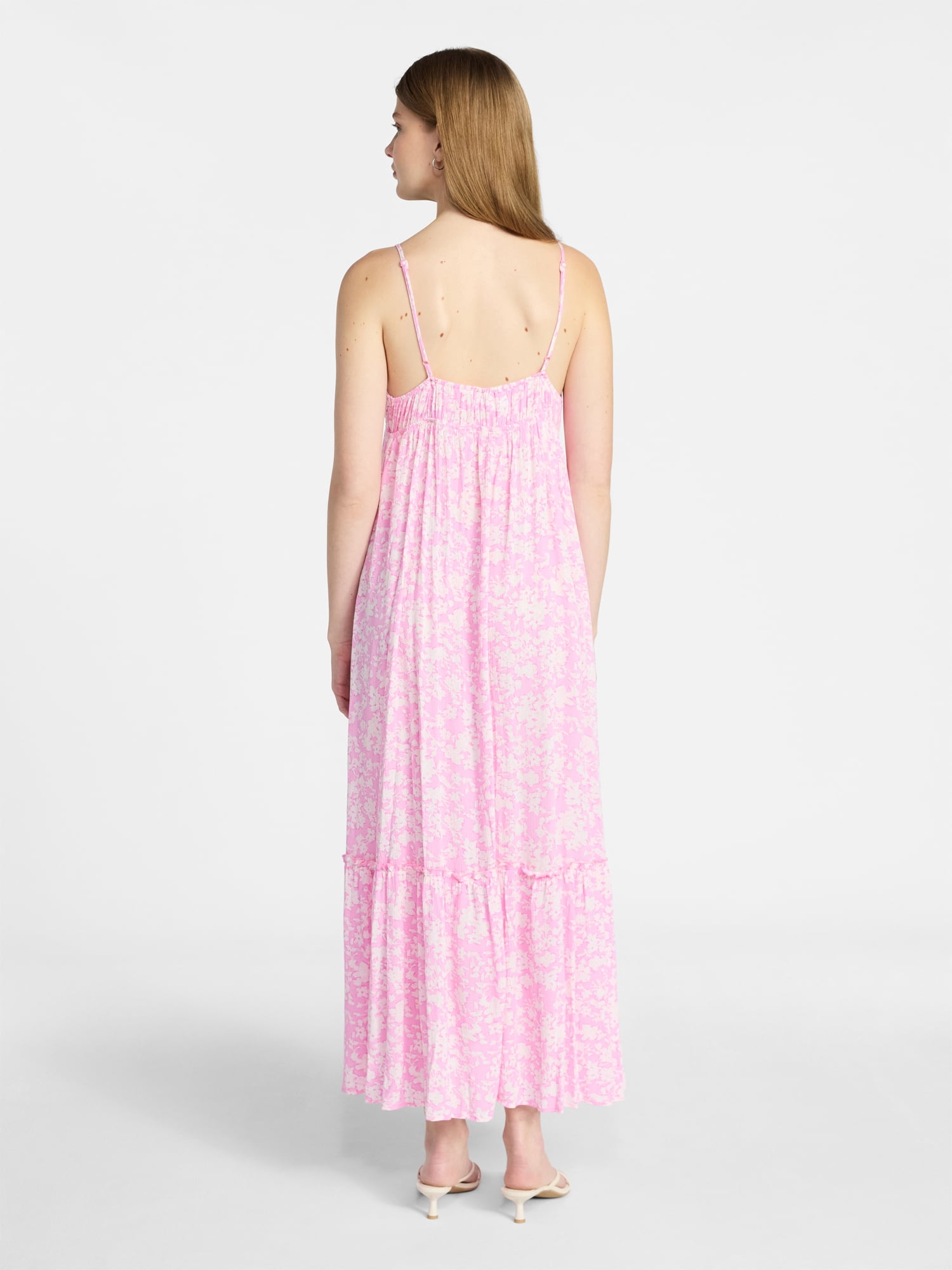 No Boundaries Sleeveless Tiered Maxi Dress, Women's XXS-XXL