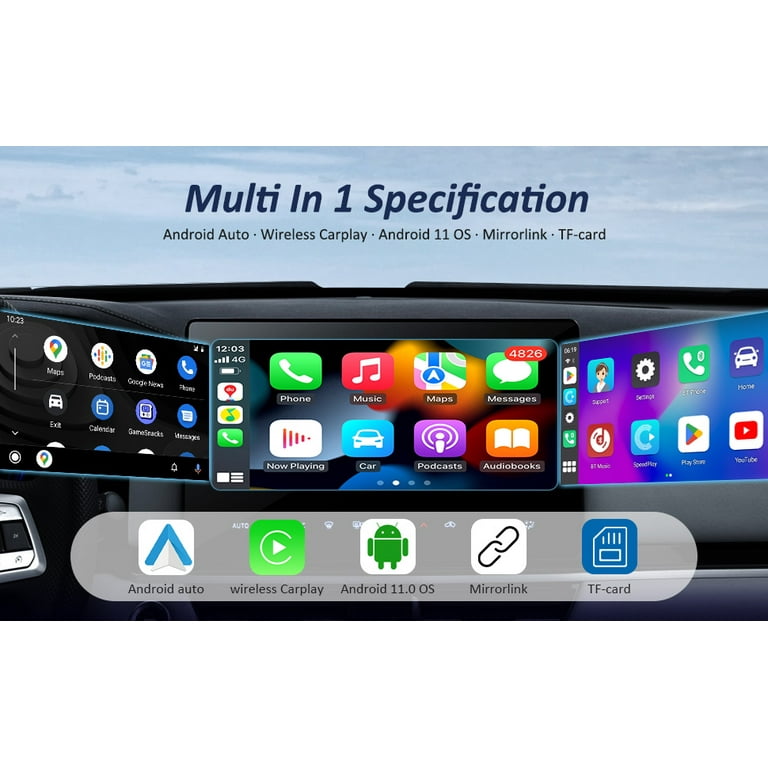 HERILARY Wireless Apple Carplay and Android Auto Adapter, Wireless Car Play  Adapter Car Stereo Ai Box Support Netflix/YouTube/Tiktok/Google Play/TF 
