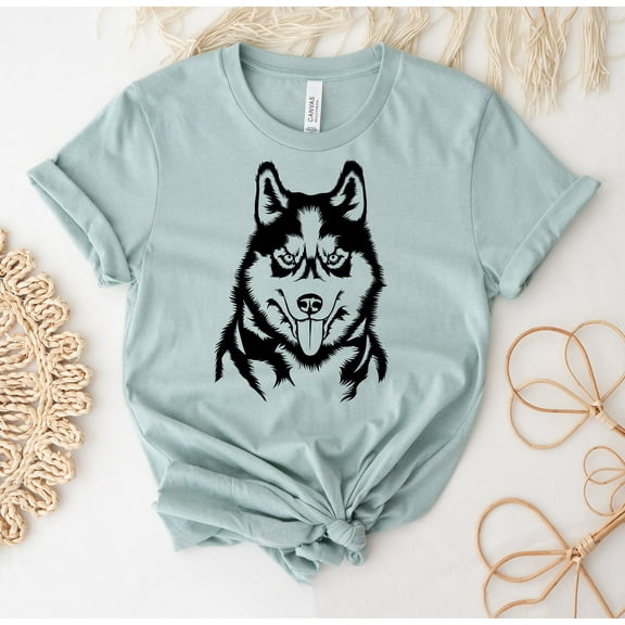 Siberian Husky Dog T-shirt Pet Lover Shirt Top Funny Gift Mother's Day Tee Wolf Animal Rights Wildlife Mom