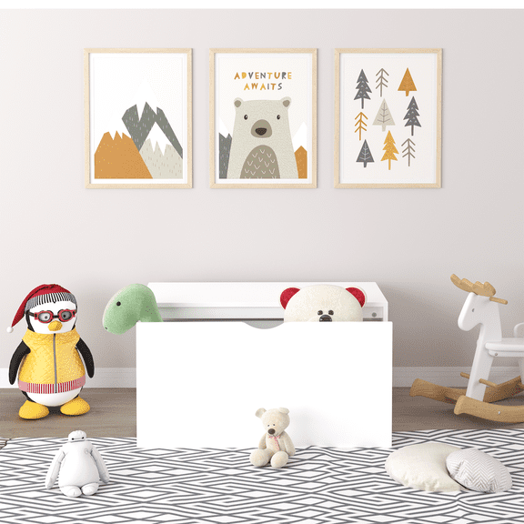 Kids Toy Storage Organizer with Rolling Drawer – Modern Wooden Toy Chest with Wheels, Large Pull-Out Bin for Nursery, Bedroom or Playroom