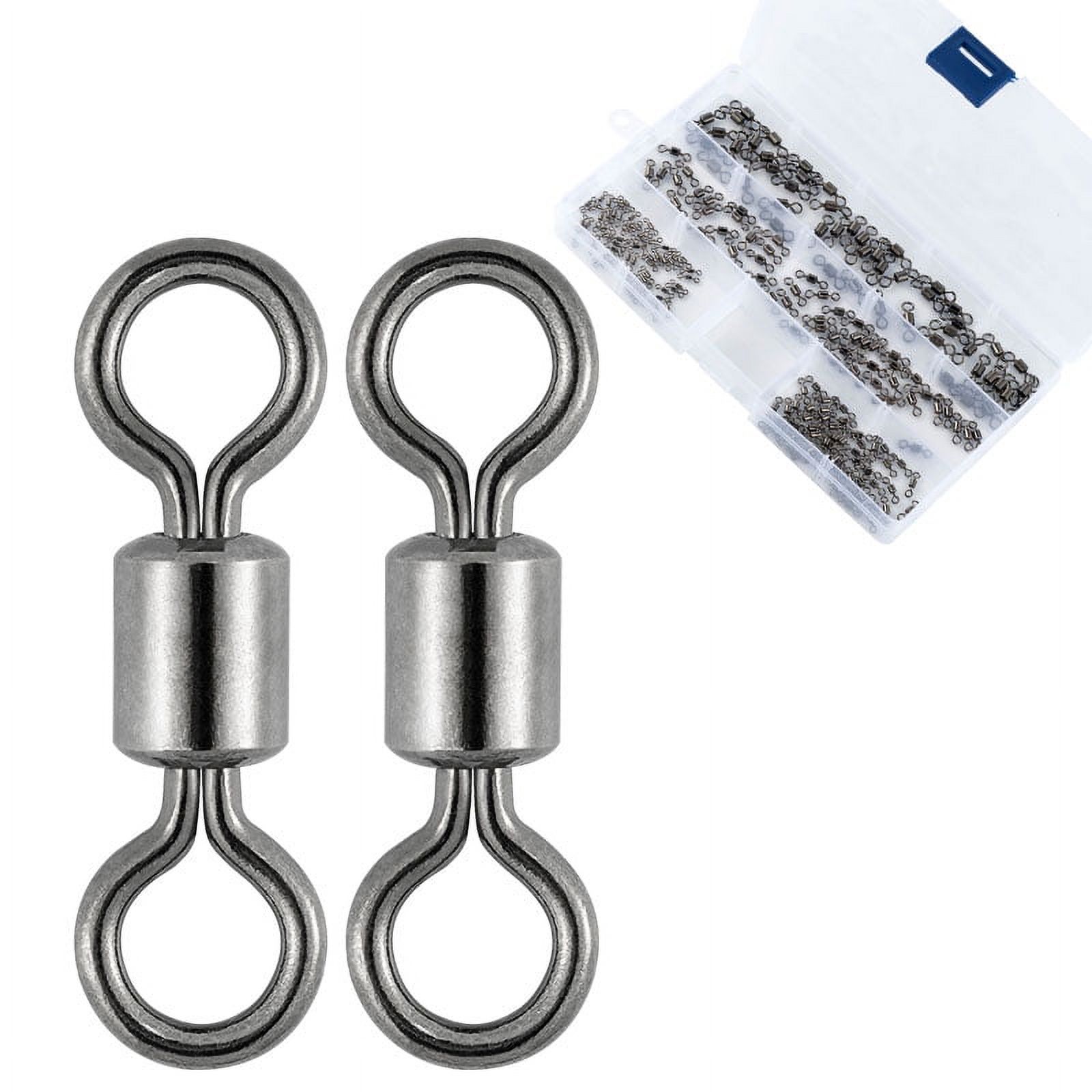 100pcs Fishing Barrel Rolling Swivels – Ball Bearing Lure Connectors Solid Ring