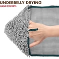 thumbnail image 2 of GFDYREE - Ultra Absorbent Microfiber Chenille Dog Bath Shammy Towel with Hand Pockets, Durable, Quick Drying, Washable, Prevent Mud Dirt (Color: Light Gray), 2 of 7