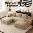 thumbnail image 6 of Wilayok 108" Oversized L-Shaped Sectional Sofa, Fluffy Corduroy Cloud Couch with 2 Ottomans, Plush Memory Foam Boneless Modular Sectional Couch for Living Room Small Space, Light Brown, 6 of 8