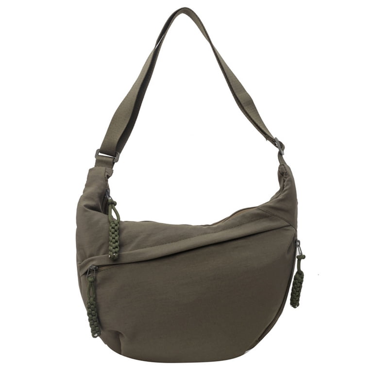 Nylon Crescent Crossbody Bag for Women Slouchy Sling Hobo Bag