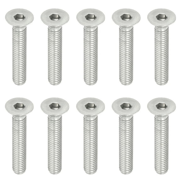 Uxcell M6 x 35mm Flat Head Socket Cap Screws, 10 Pack 304 Stainless Steel 18-8 Machine Screws