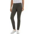 thumbnail image 1 of Pantalones vaqueros elásticos ajustados de tiro medio de colores con bolsillos reales completos de algodón 98 % para mujer (regular y grande) Olive4 Short, 1 of 5