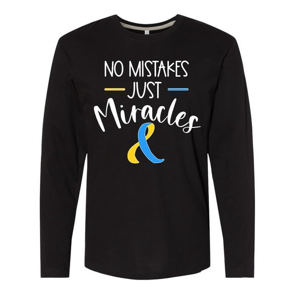 Inktastic No Mistakes, Just Miracles Down Syndrome Awareness Long Sleeve T-Shirt