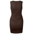 thumbnail image 4 of Bigersell Sleeveless Dress for Women Fashion Women Solid Comfy Round Neck Summer Cold Shoulder Ladies Sleeveless Dress Plus Midi Dress Style 13935, Female Asymmetrical Dresses Brown XL, 4 of 5