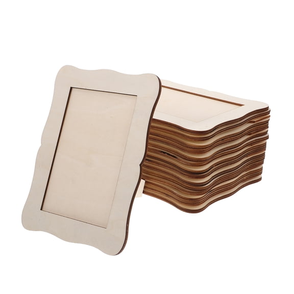 BESTYASH 15Pcs DIY Unfinished Wood Photo Frames Light Yellow for Craft Painting and Decoration