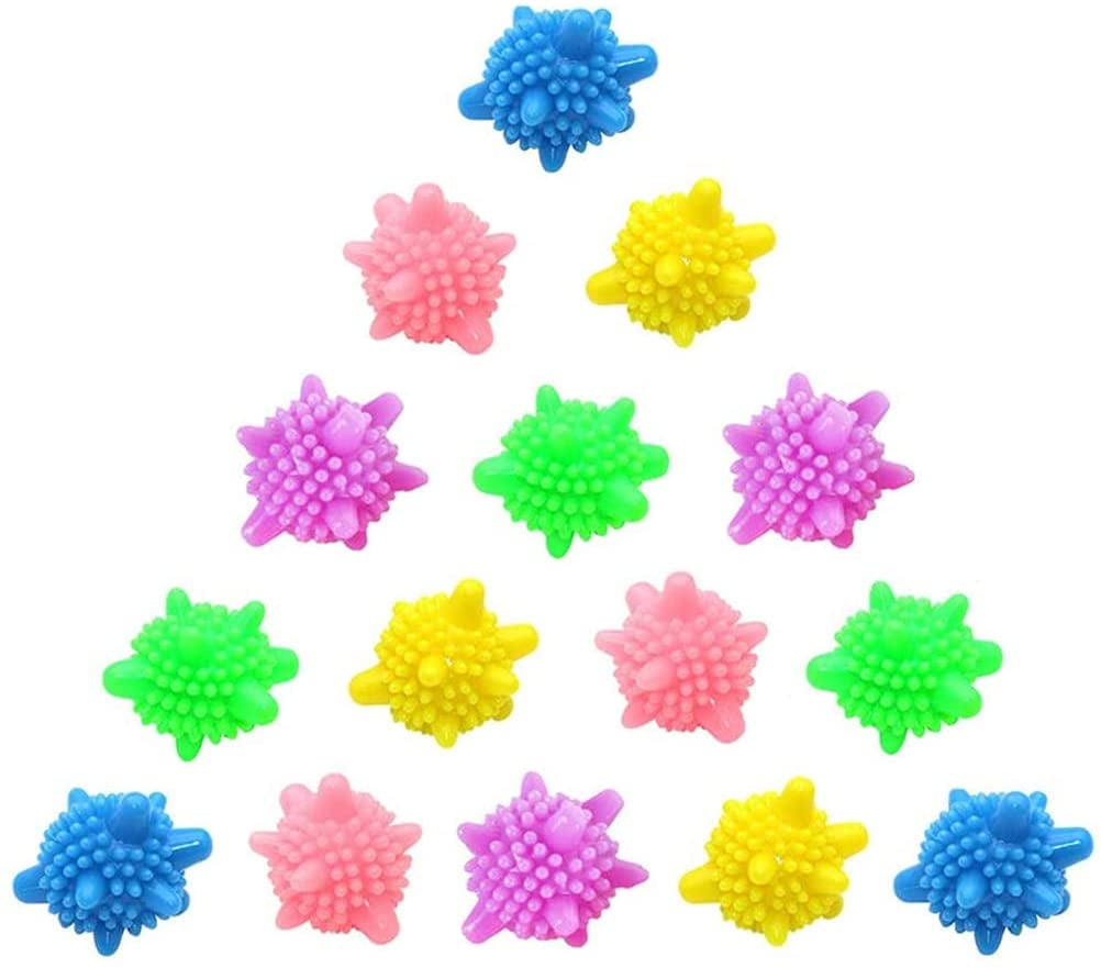 Torubia Laundry Scrubbing Balls, Tangle-Free and Cleaning Power Washer Balls, Solid Colorful Laundry Balls For Washing Machine, Lint Catcher Agitator Balls 15Pcs(Random Color)