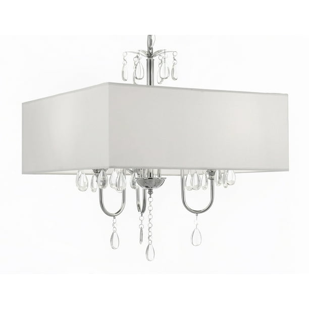 Modern Contemporary Crystal Chandelier With Large White Shade Com - Large White Shade Chandelier Modern Contemporary Crystal Chandelier With Large White Shade Com - Large White Shade Chandelier