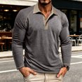 thumbnail image 6 of Mens Long Sleeve Polo Shirts Fashion Casual Raglan Button Polo Tee Collared Golf Shirt, L, 6 of 6