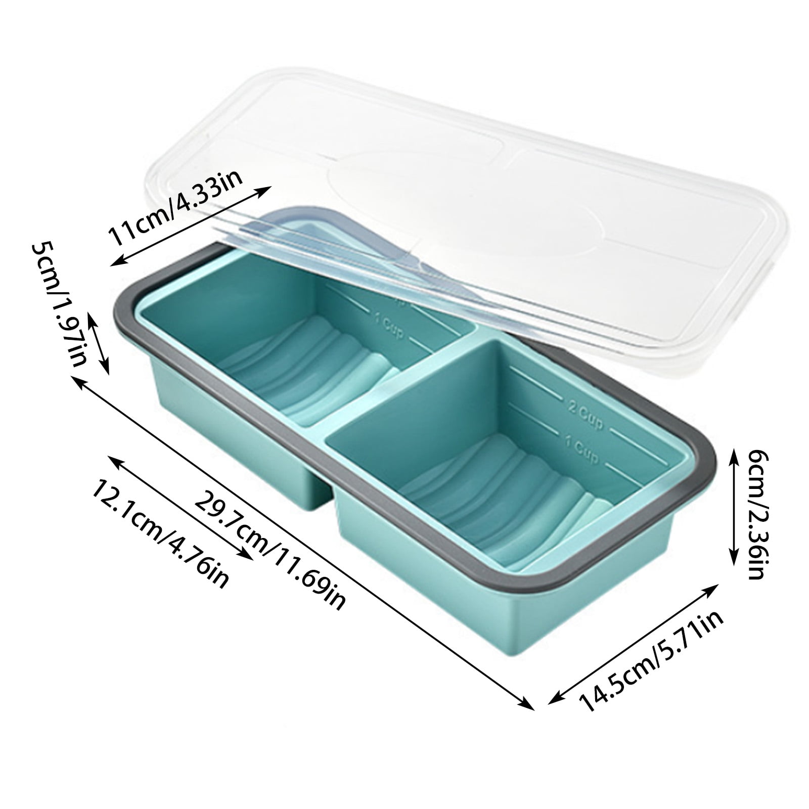 Cup Silicone Freezer Molds with Lid, Soup Container Style Ice Cube Trays for Freezer - Reinforced Ring Top for freezing Soup Sauce Broth Leftovers, Dishwasher & Oven Safe, BPA Free
