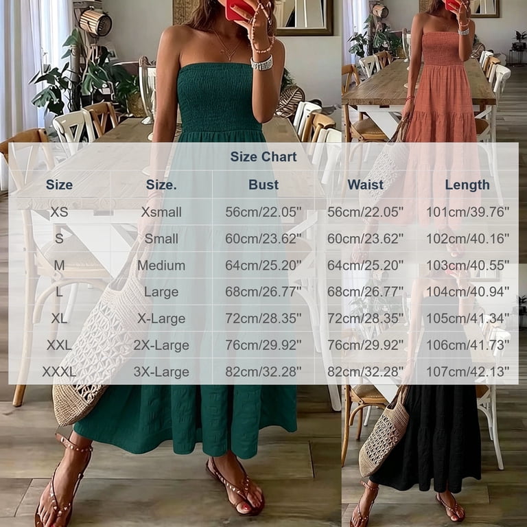 smocked bandeau maxi dress LA LEELA Women's Bandeau Maxi Dress Daily Evening Wear Solid Smocked Tube Top Maxi Evening Frill Dress Casual Dresses for Women One Size Yellow, Solid