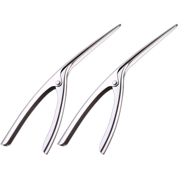 Pelador de camarones profesional de acero inoxidable, pelador curvo de camarones mantis, práctico y práctico pelador de camarones, creativo pelador de camarones con frutas (2 piezas)
