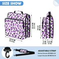 thumbnail image 3 of Zipper Binder with Shoulder Strap 2 inch 3 Ring Waterproof File Folder Organizer Bag 500 Sheet Neon Purple Leopard Print, 3 of 8
