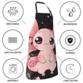 thumbnail image 5 of Kdxio Cute Axolotl Sakura Blossoms B Apron with Pockets Adjustable Kitchen Aprons for Men Women Waterproof Aprons for Cooking,Drawing,Crafting, Baking Household Cleaning, 5 of 5
